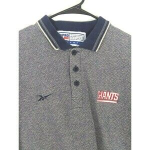 NFL Pro Line Giants Men's Shirt Large Blue Polo Short Sleeve Football